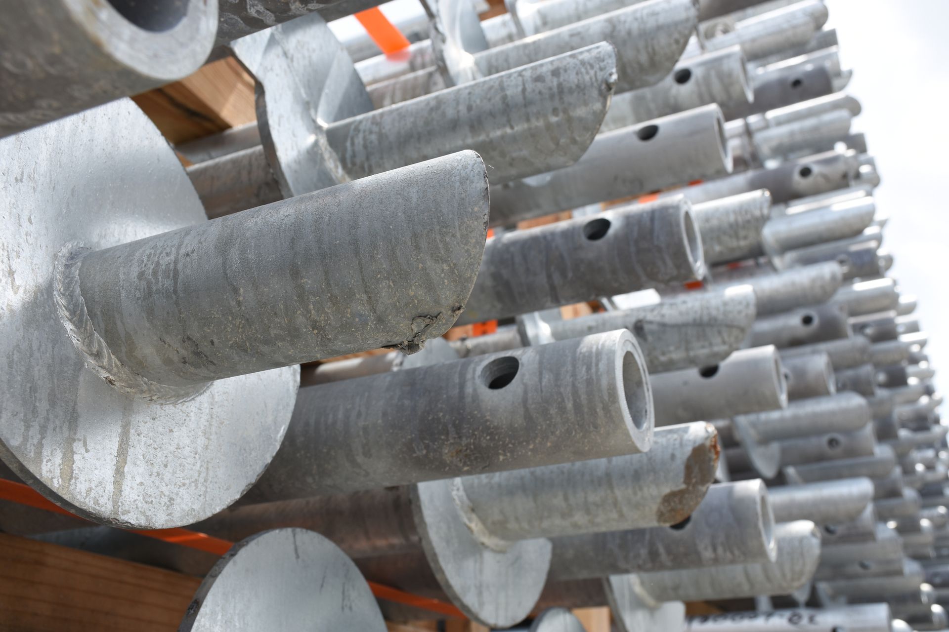 Galvanised helical steel screw piles